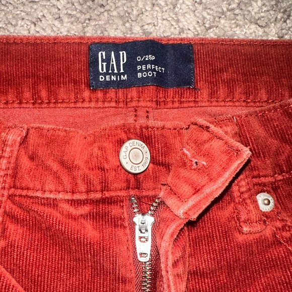 GAP Red/Burnt Red Corduroy Bootcut Jeans Size 25 Petite - Picture 2 of 7